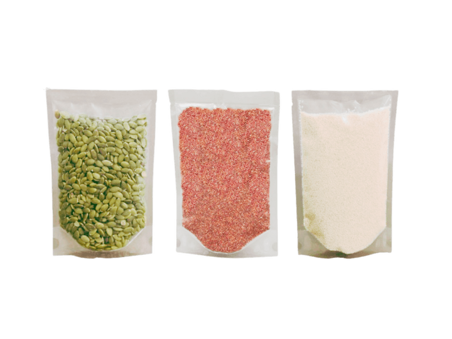 Transparent stand-up pouches